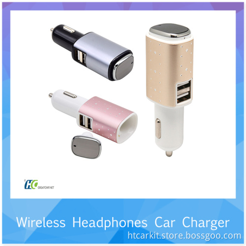 Bluetooth Earpiece with Car Charger best Noise Cancelling for Mobile Phone